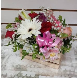 Caja Madera Flores Estacion