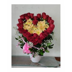 Corazon Rosas y Gerberas